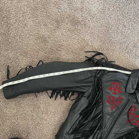 Unik Vintage Rose Fringe Motorcycle Women’s Jacket - Picture 16 of 16